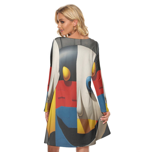 All-Over Print Women's Crew Neck Dress