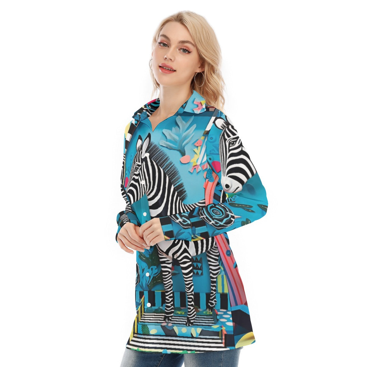 All-Over Print Women's Long Shirt