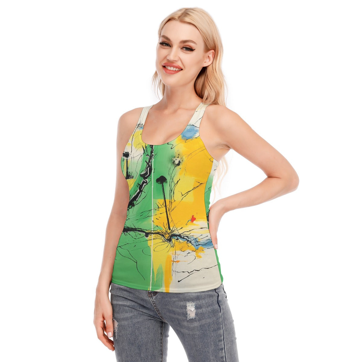 All-Over Print Women's Racer Vest | 190GSM Cotton
