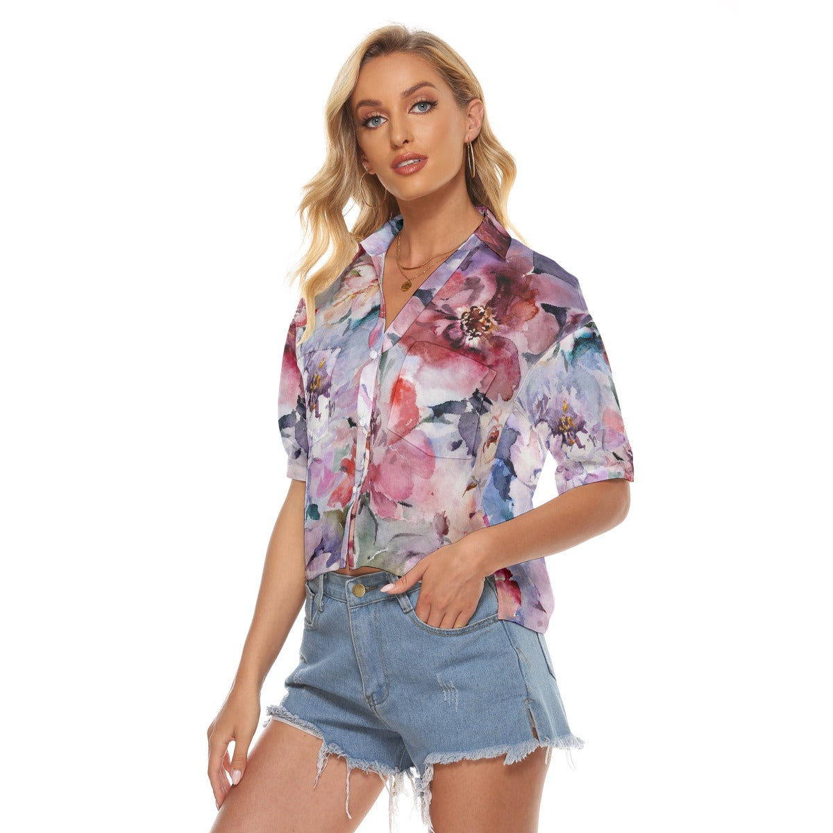 All-Over Print Women's V-neck Shirts