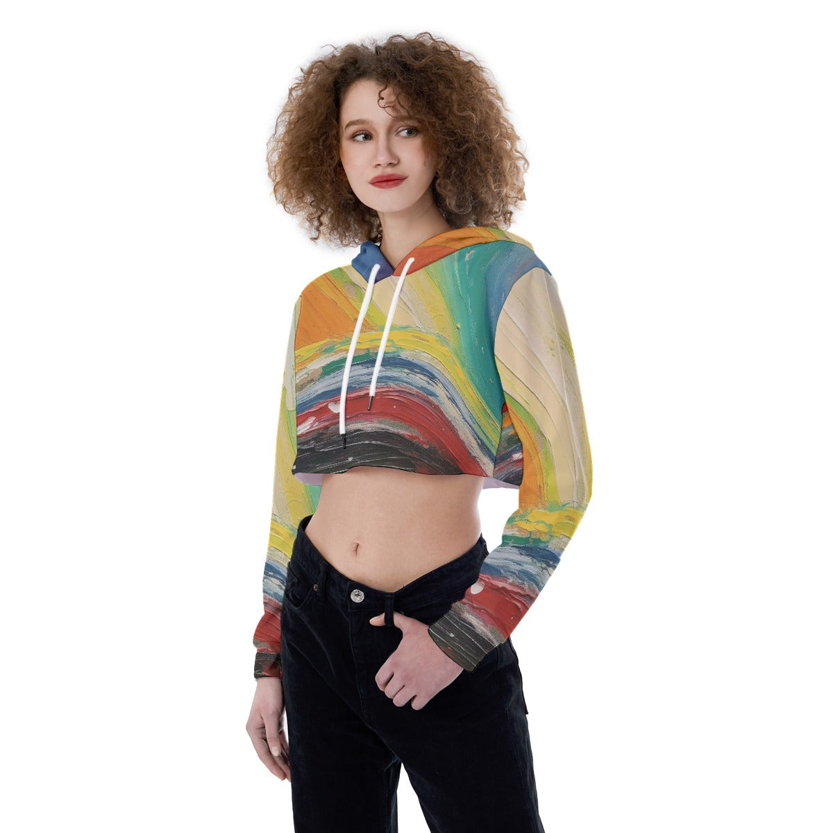 All-Over Print Women's Crop Top Hoodie