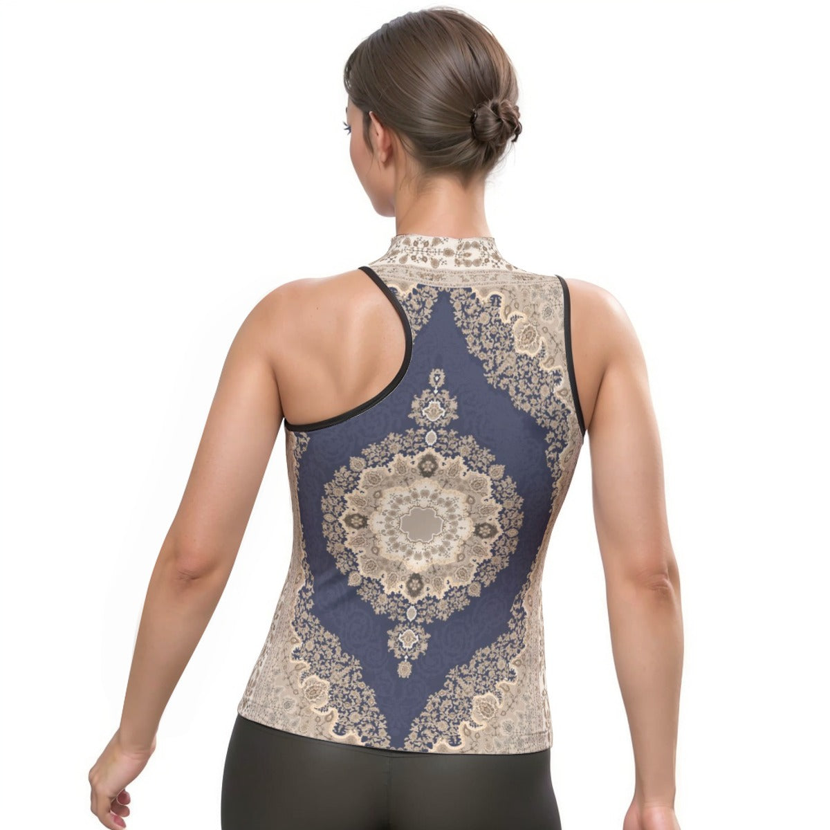 All-Over Print Women's Halter Sleeveless Asymmetrical Tank Top