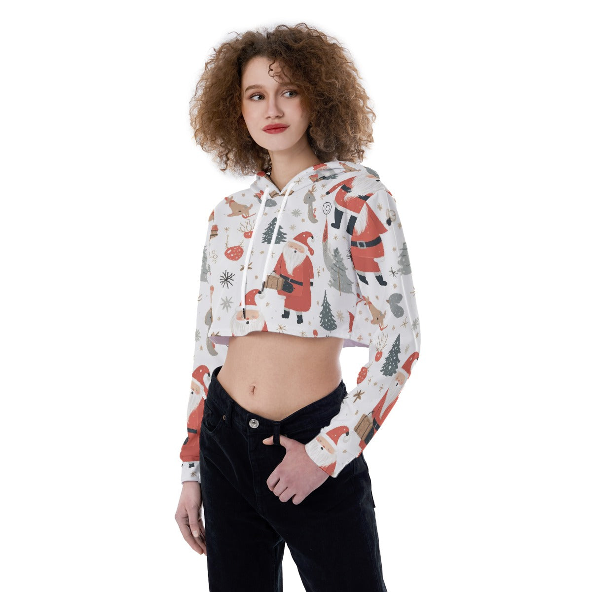 All-Over Print Women's Crop Top Hoodie