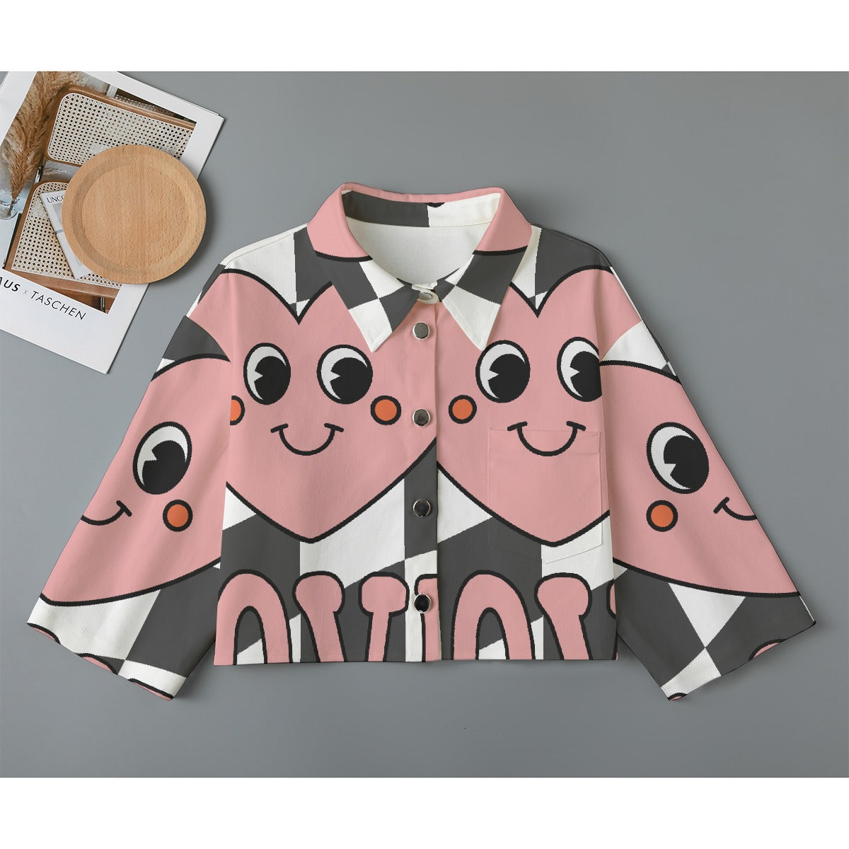 All-Over Print Women's Cropped Jacket | 245GSM Cotton