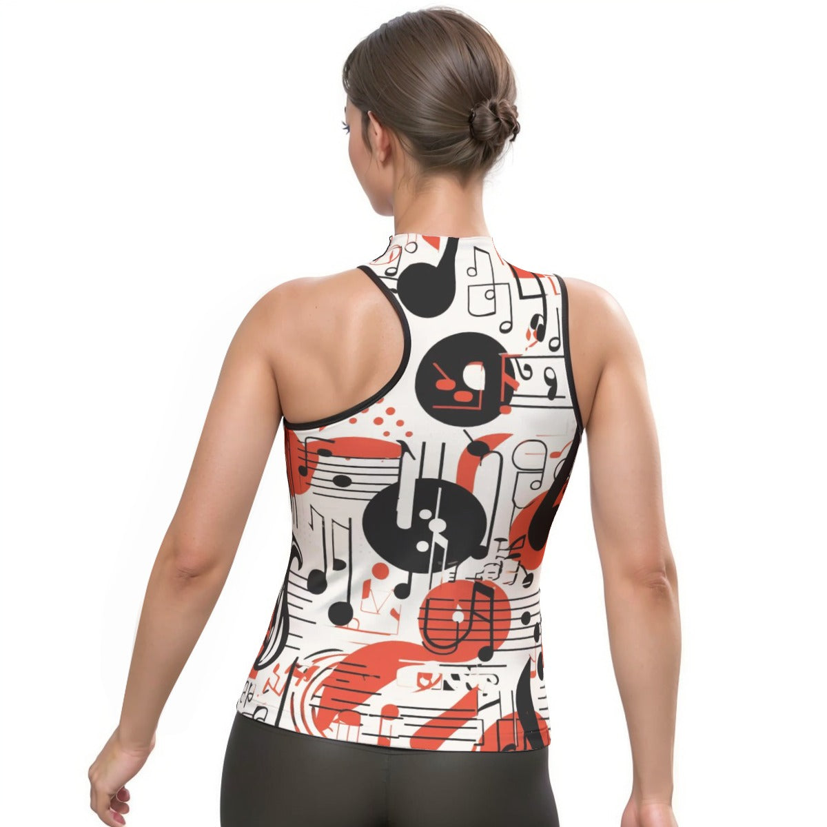 All-Over Print Women's Halter Sleeveless Asymmetrical Tank Top