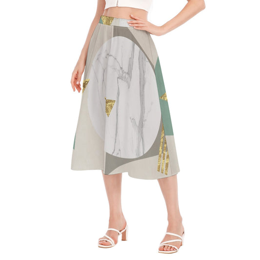 All-Over Print Women's Long Section Chiffon Skirt