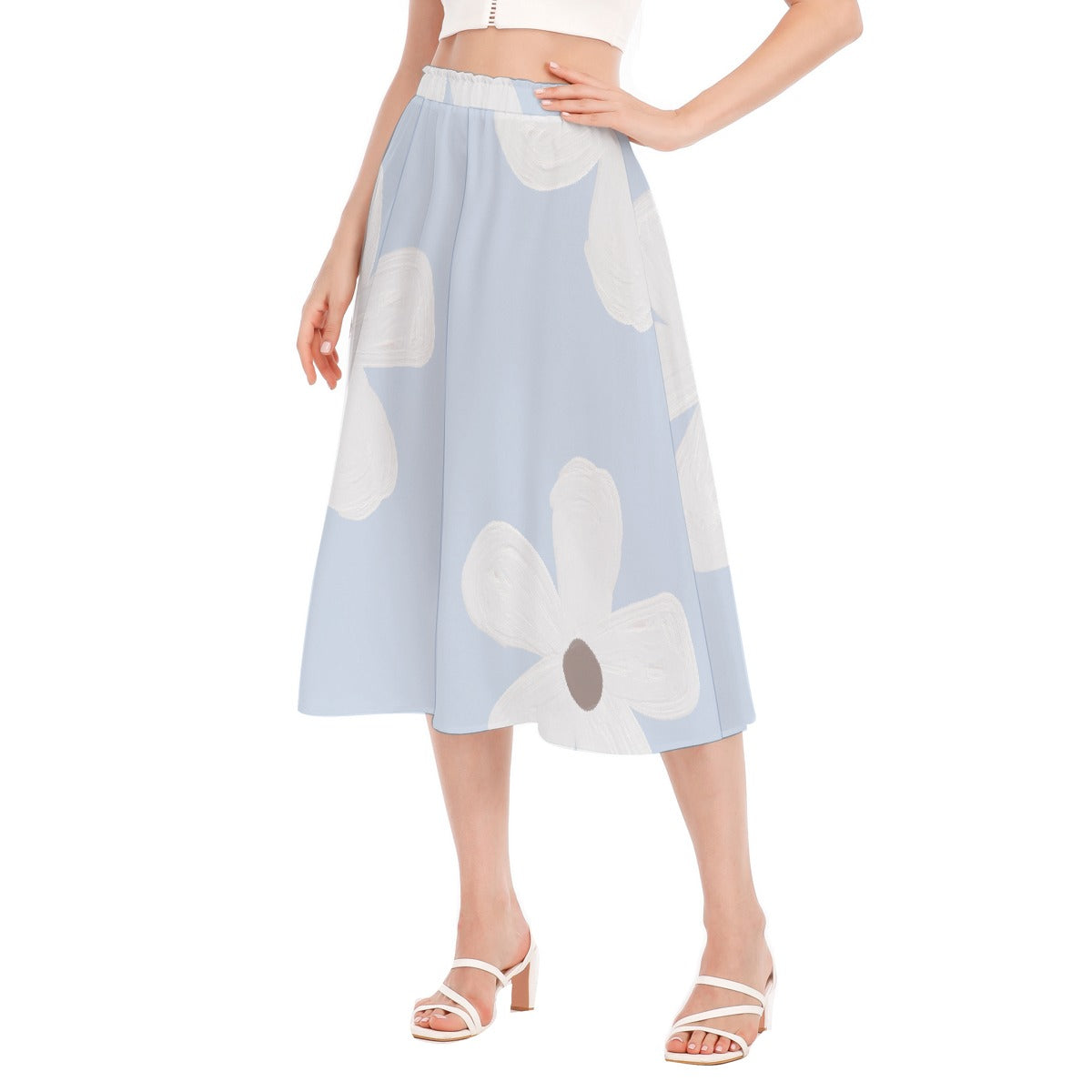 All-Over Print Women's Long Section Chiffon Skirt