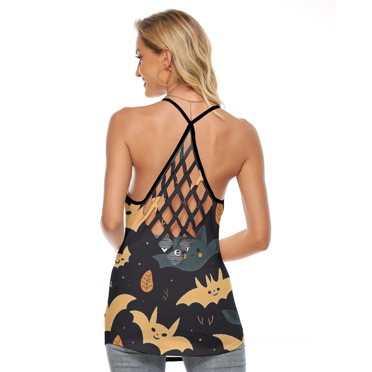 All-Over Print Women's Criss-Cross Open Back Tank Top