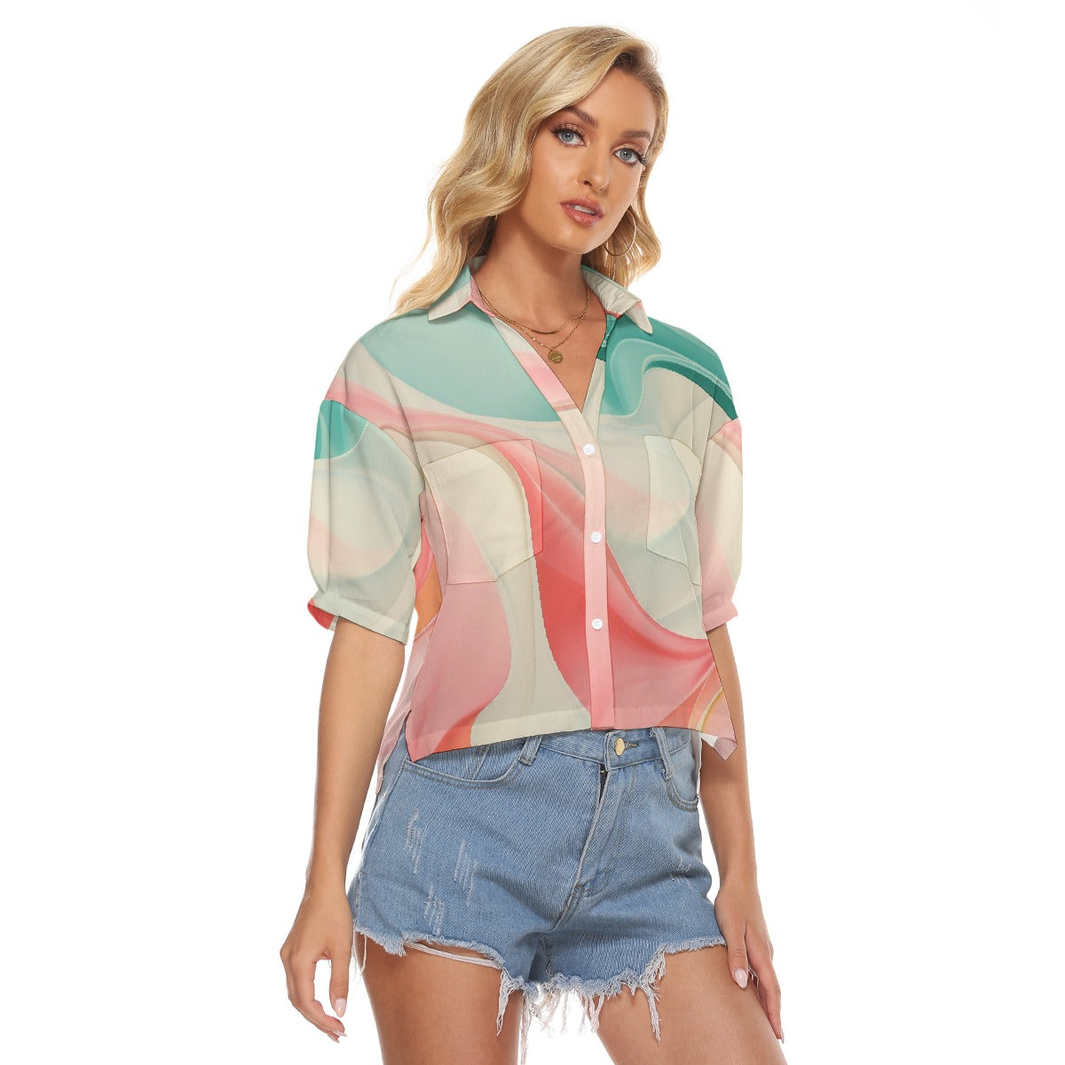 All-Over Print Women's V-neck Shirts