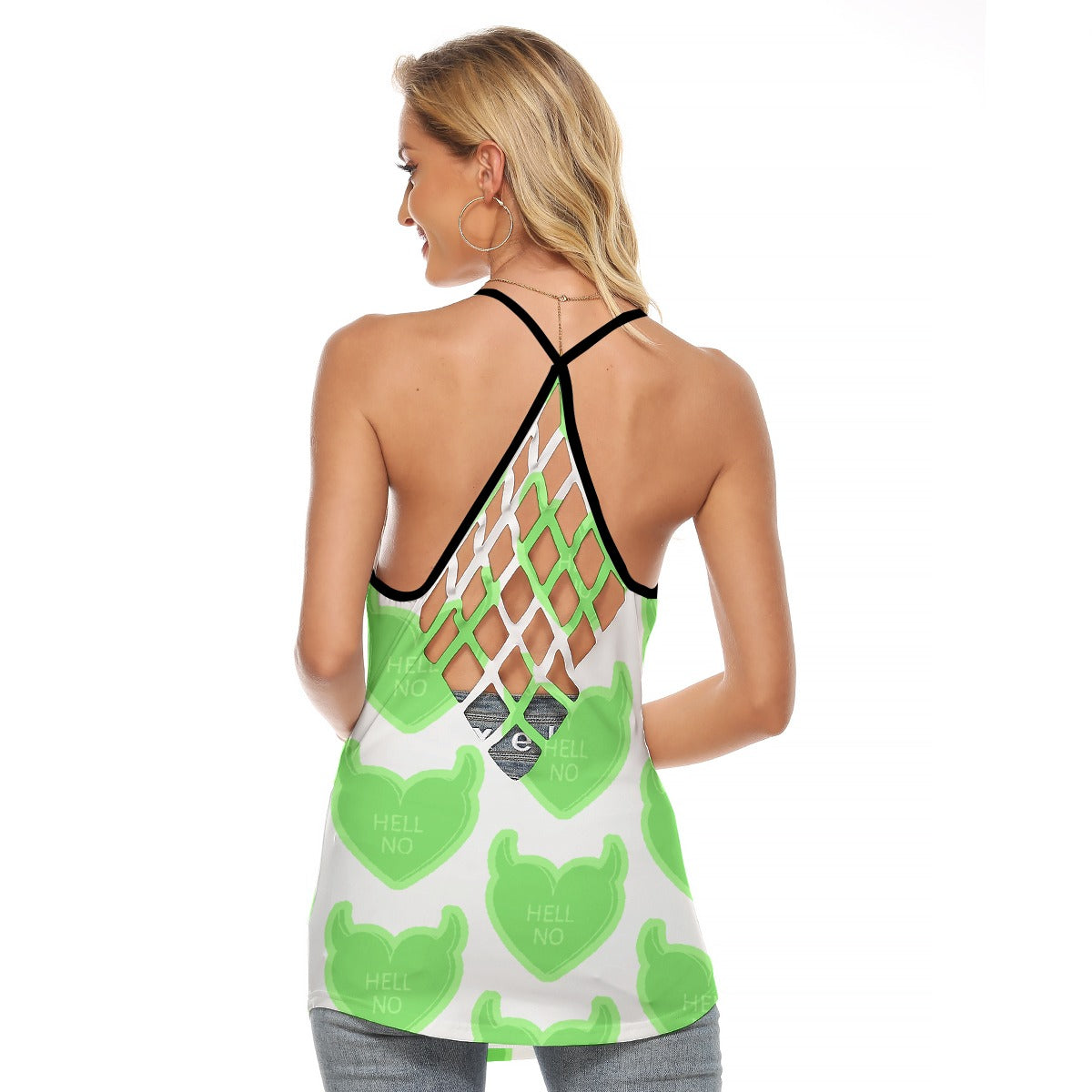 All-Over Print Women's Criss-Cross Open Back Tank Top