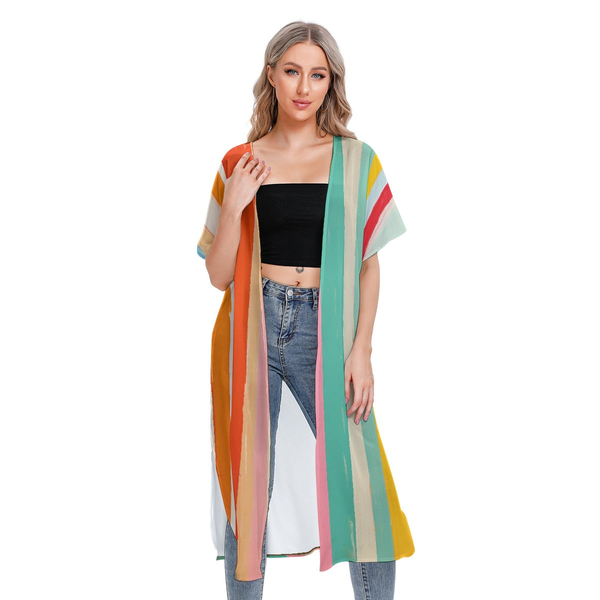 All-Over Print Women's Short Sleeve Cardigan