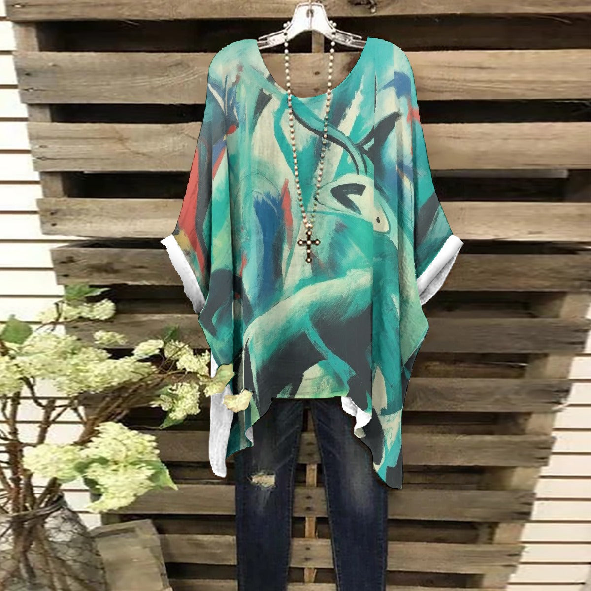 All-Over Print Women's Bat Sleeve Shirt