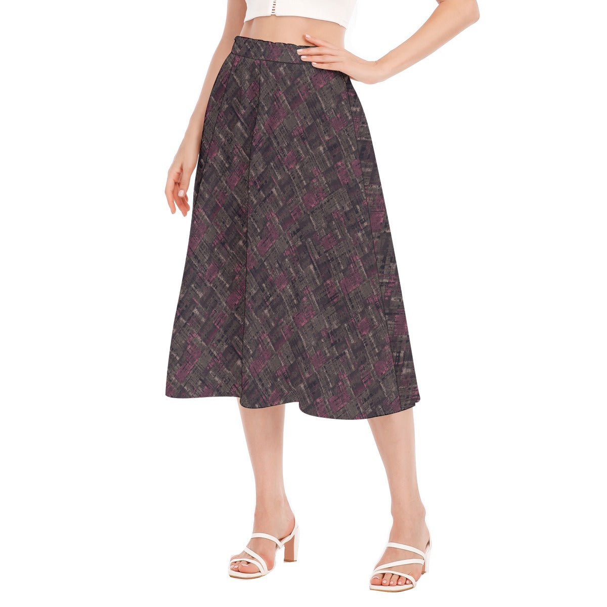 All-Over Print Women's Long Section Chiffon Skirt