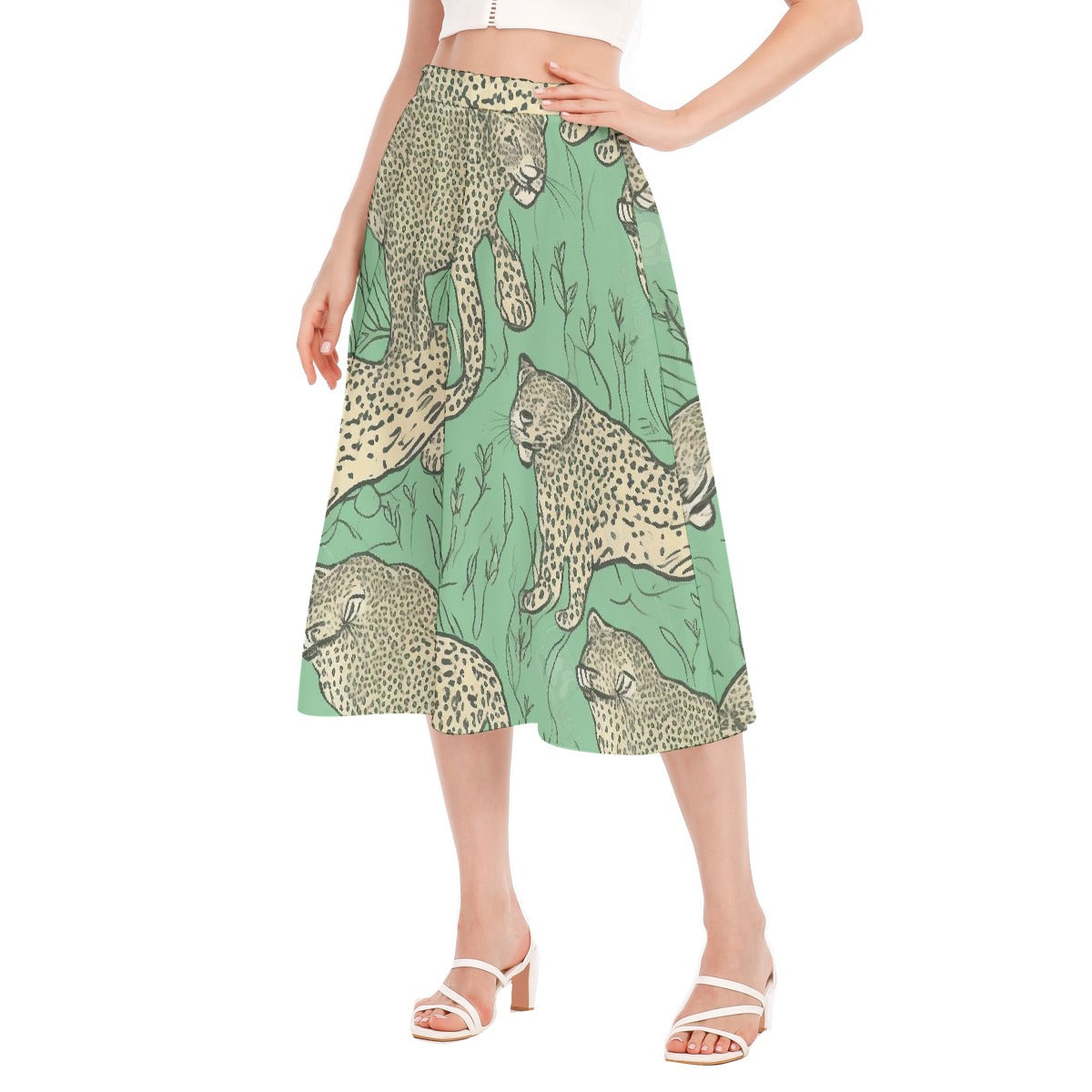 All-Over Print Women's Long Section Chiffon Skirt