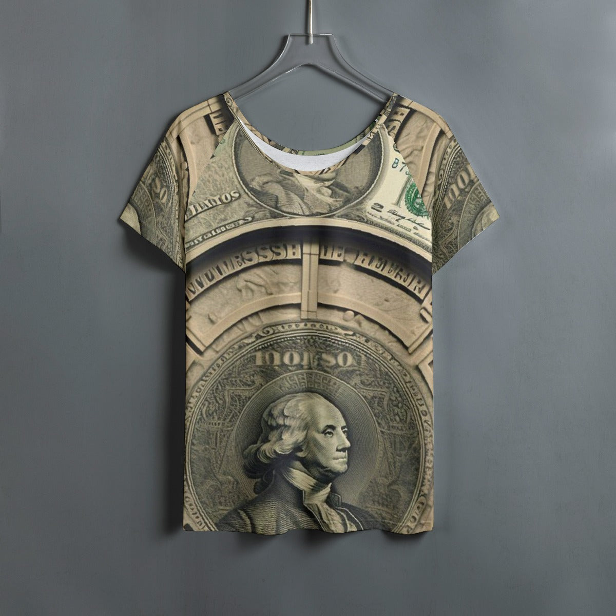 All-Over Print Women's Round Neck T-shirt With Raglan Sleeve