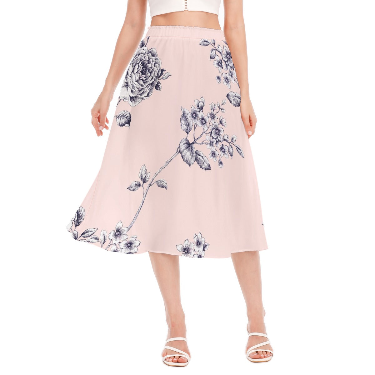 All-Over Print Women's Long Section Chiffon Skirt
