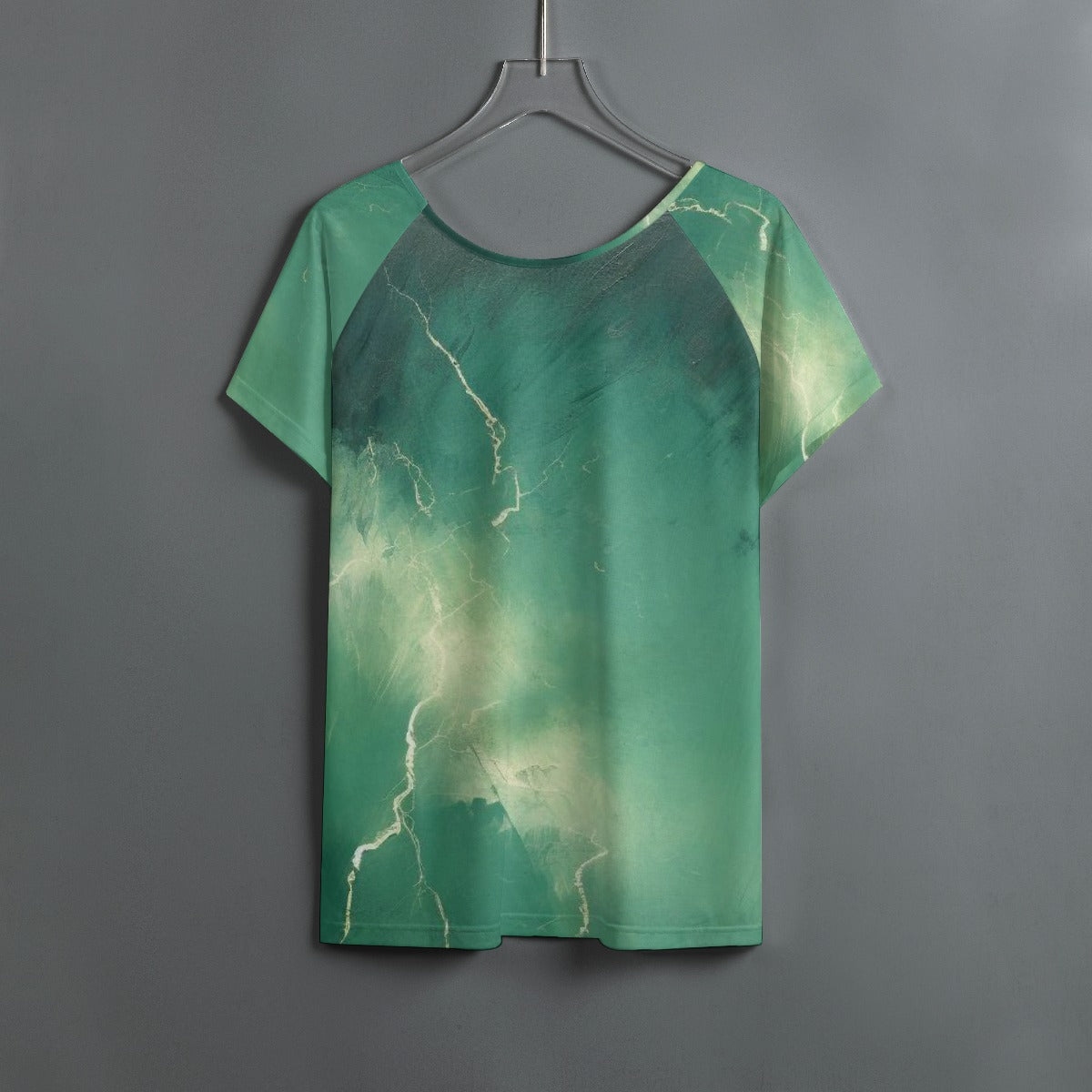 All-Over Print Women's Round Neck T-shirt With Raglan Sleeve