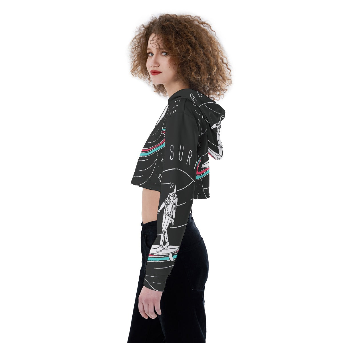 All-Over Print Women's Crop Top Hoodie