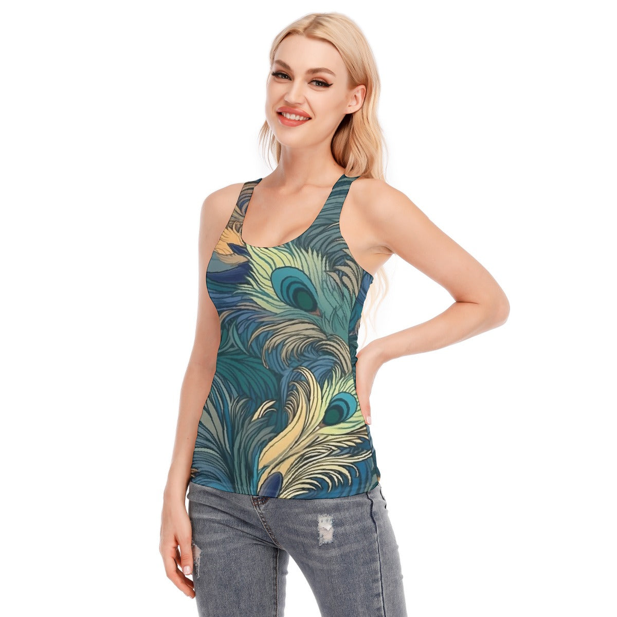 All-Over Print Women's Racer Vest | 190GSM Cotton