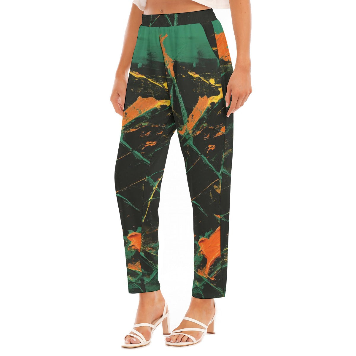 All-Over Print Women's Loose Straight-leg Pants