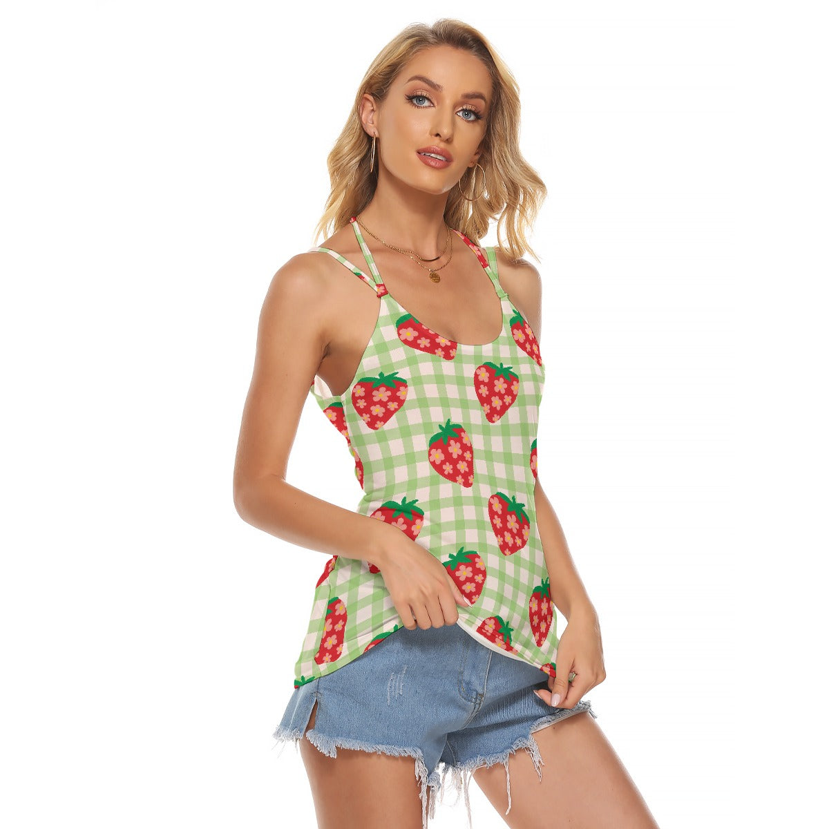 All-Over Print Women's Halter Top With Backless