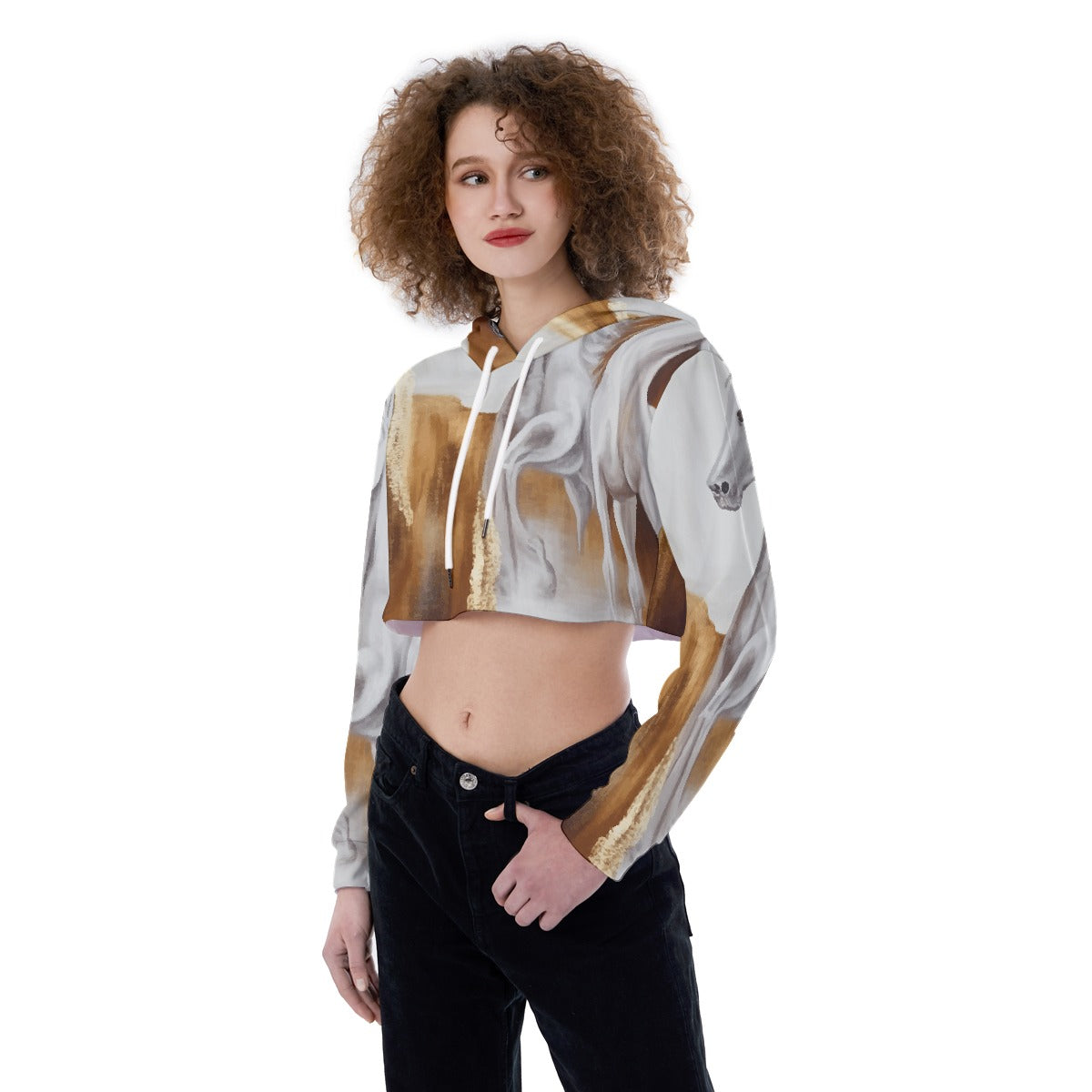 All-Over Print Women's Crop Top Hoodie