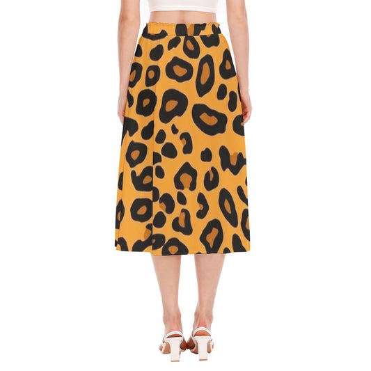 All-Over Print Women's Long Section Chiffon Skirt