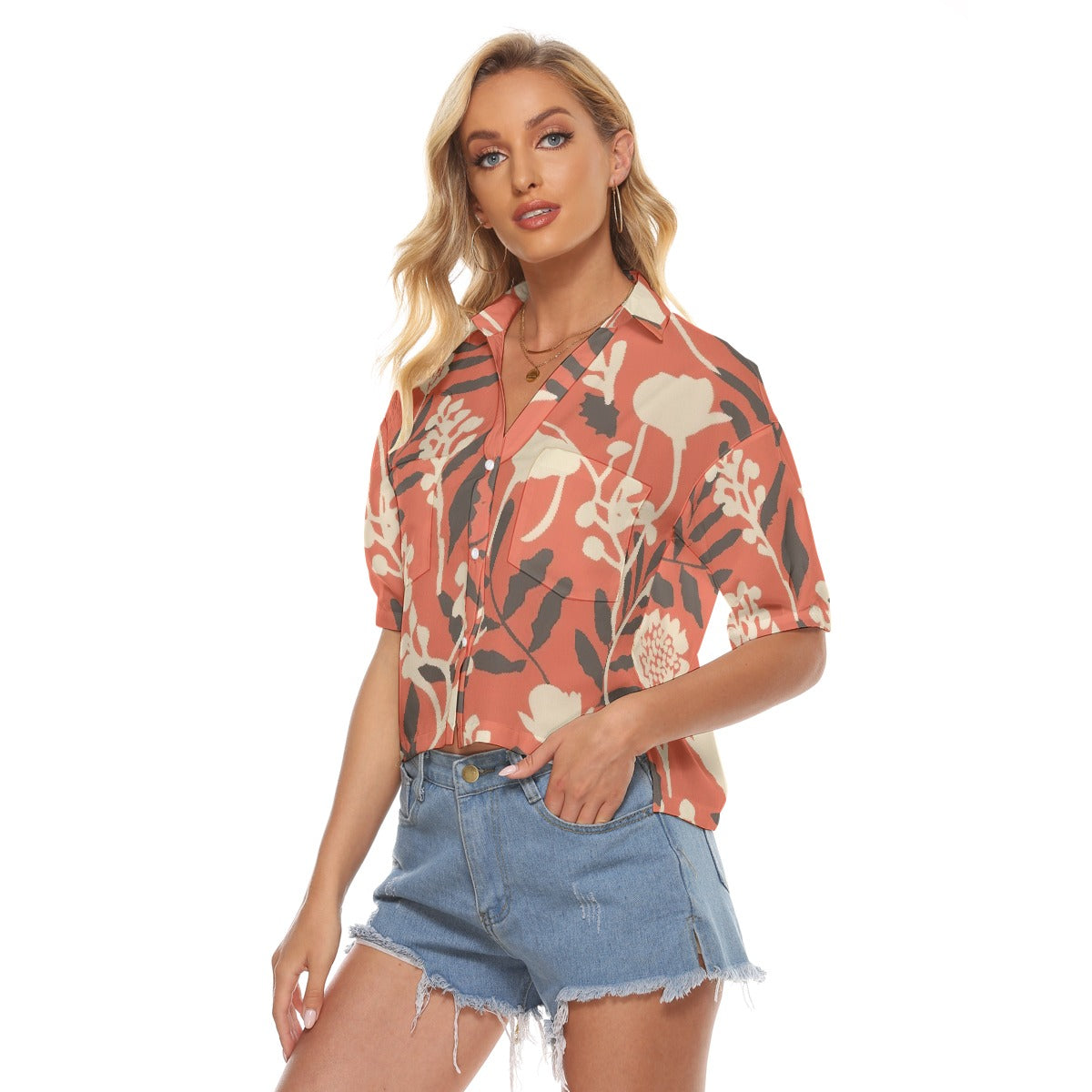 All-Over Print Women's V-neck Shirts
