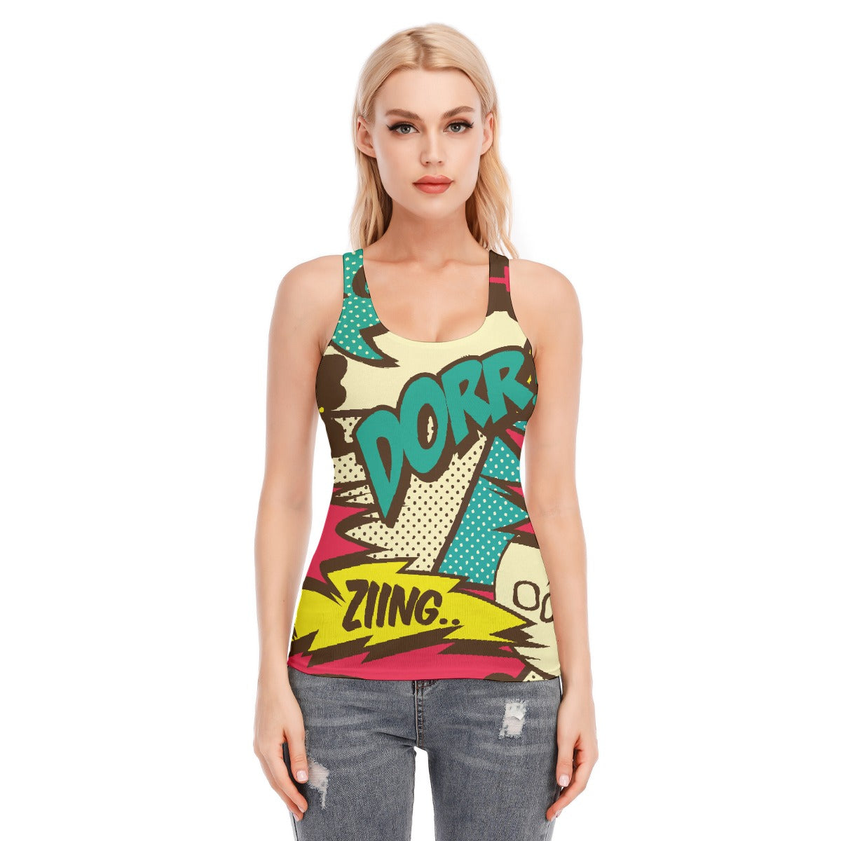 All-Over Print Women's Racer Vest | 190GSM Cotton