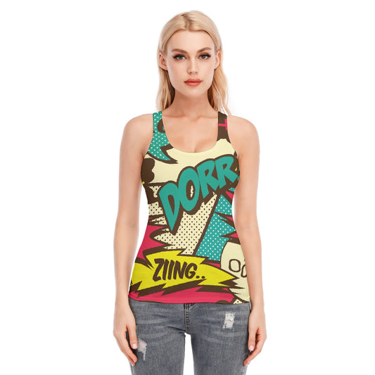 All-Over Print Women's Racer Vest | 190GSM Cotton