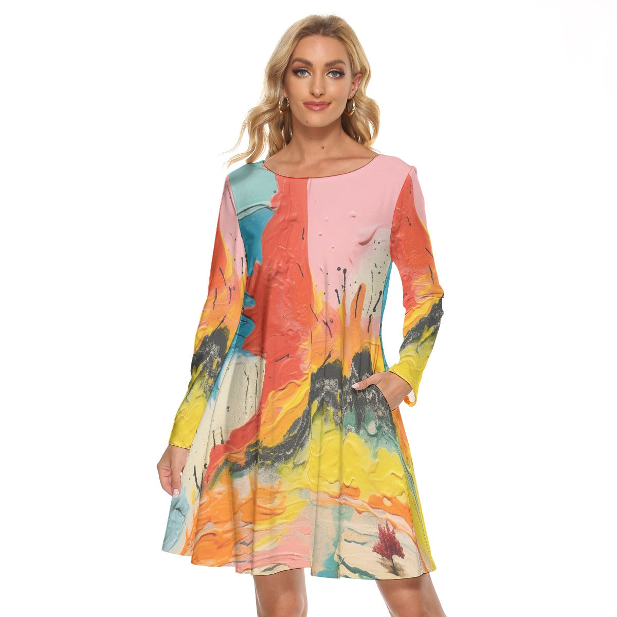All-Over Print Women's Crew Neck Dress