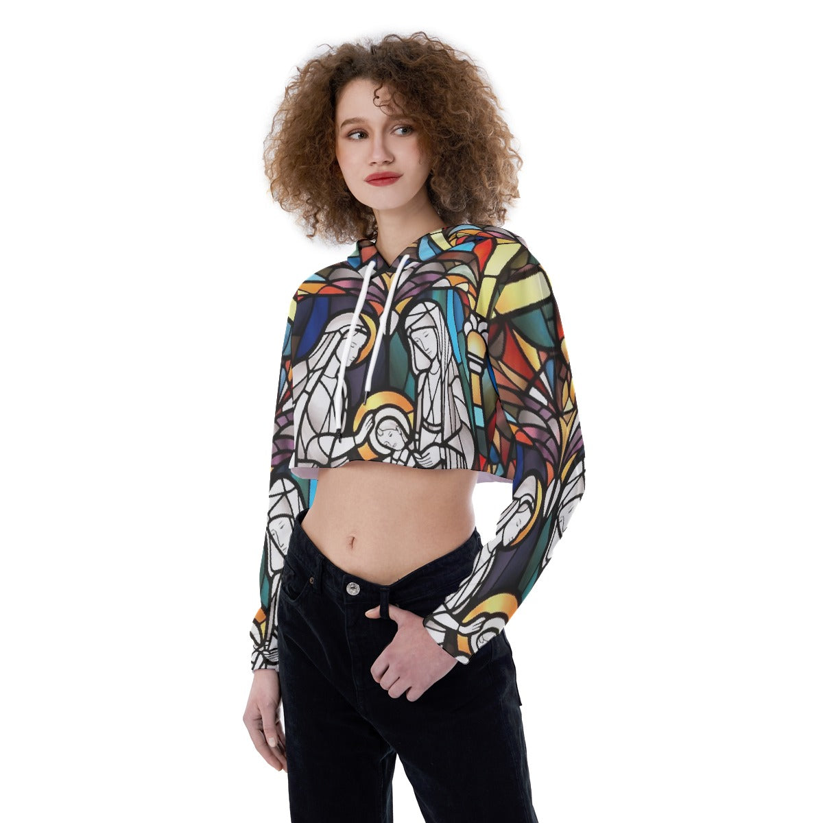 All-Over Print Women's Crop Top Hoodie