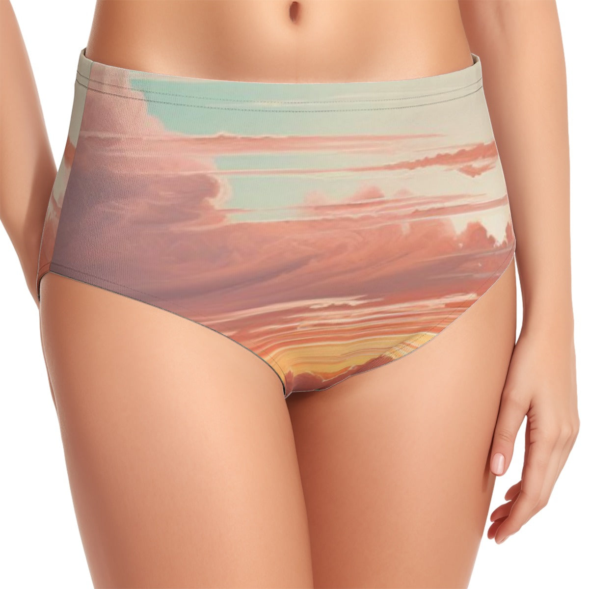 All-Over Print Women's Swimsuit Set With Halter