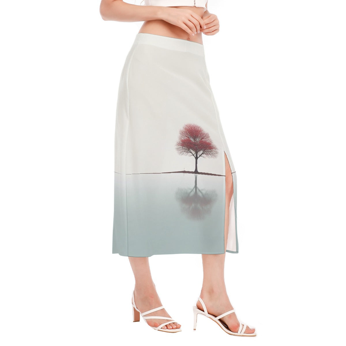 All-Over Print Women's High Slit Long Skirt