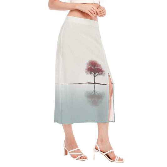 All-Over Print Women's High Slit Long Skirt
