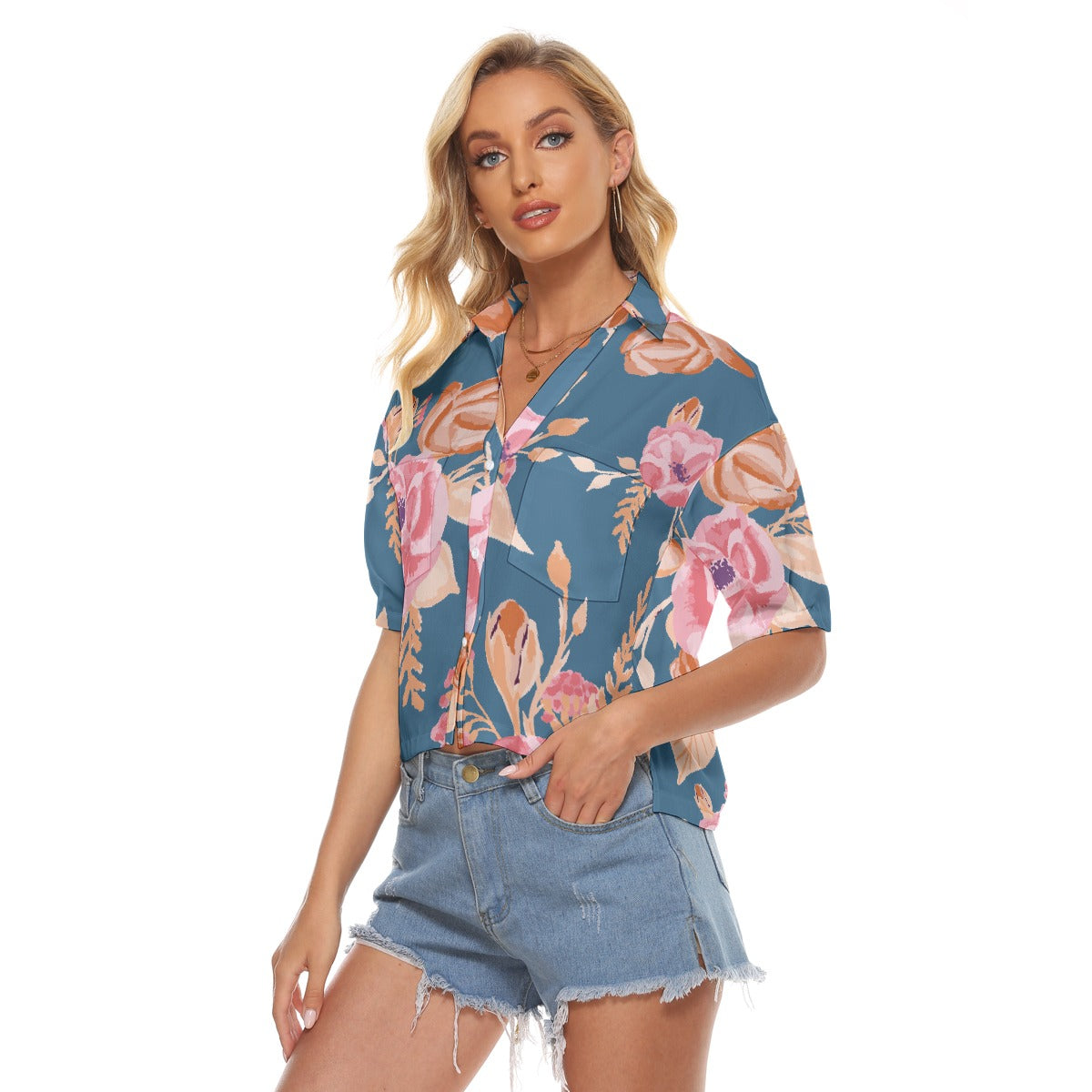 All-Over Print Women's V-neck Shirts