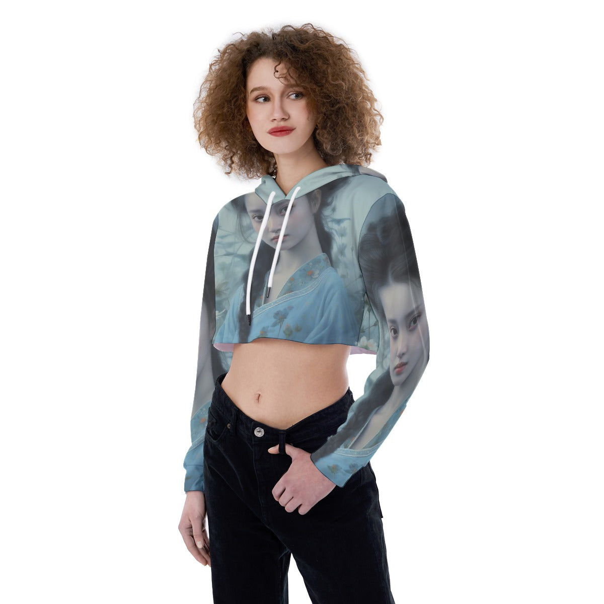 All-Over Print Women's Crop Top Hoodie