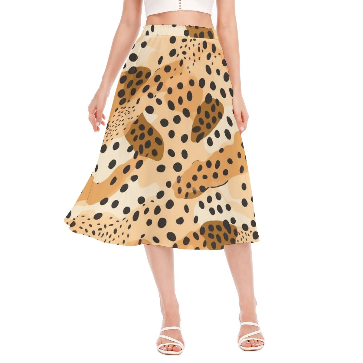 All-Over Print Women's Long Section Chiffon Skirt