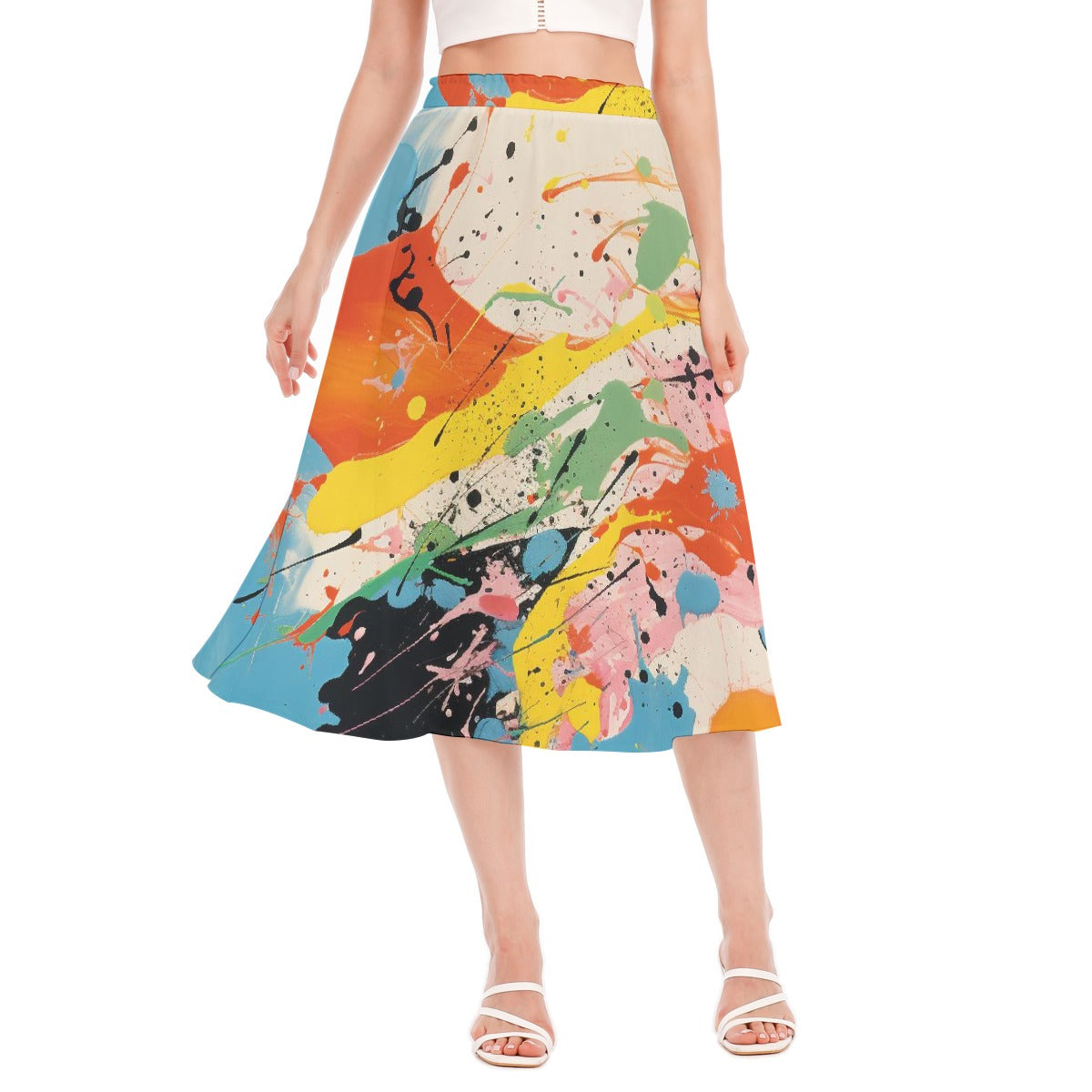 All-Over Print Women's Long Section Chiffon Skirt
