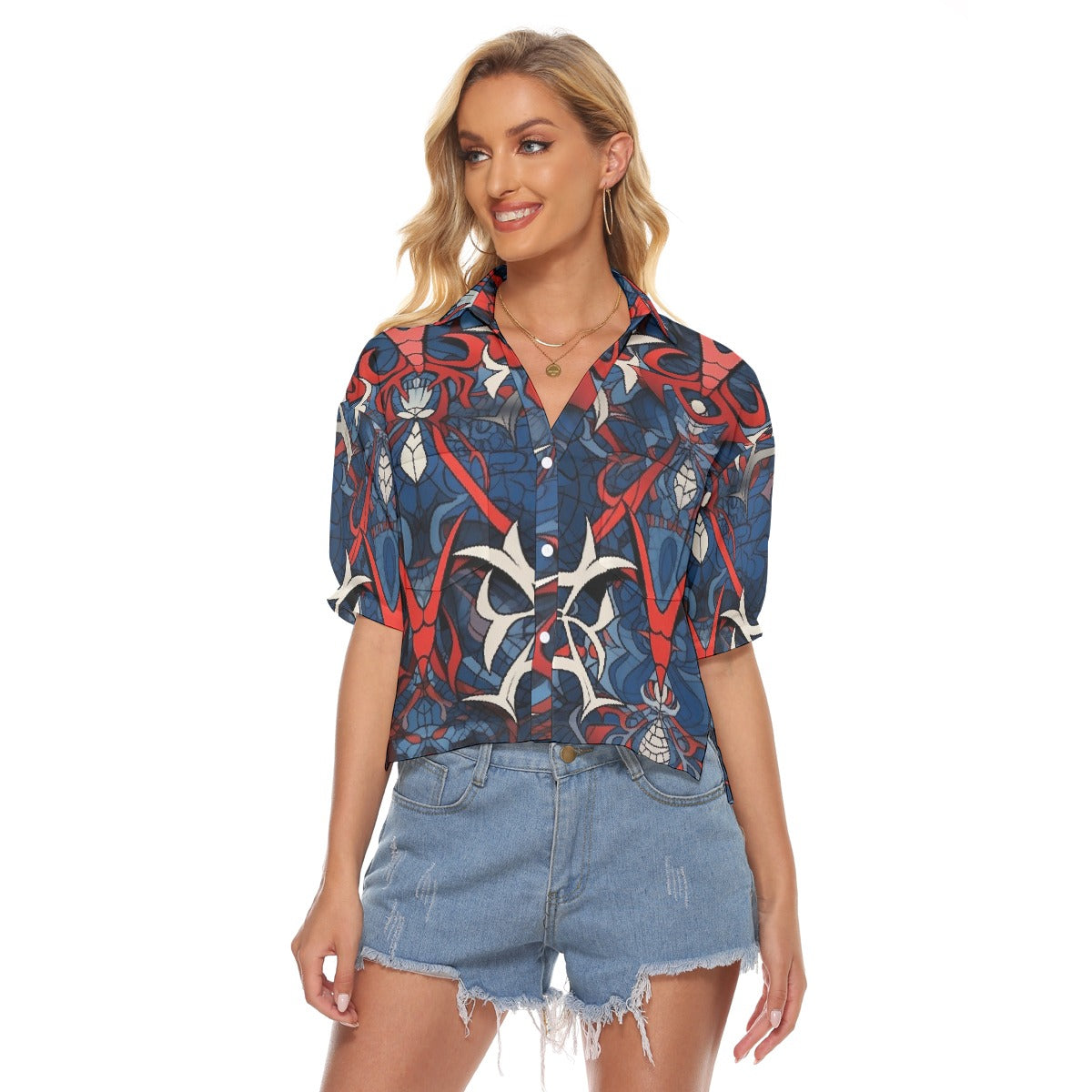 All-Over Print Women's V-neck Shirts