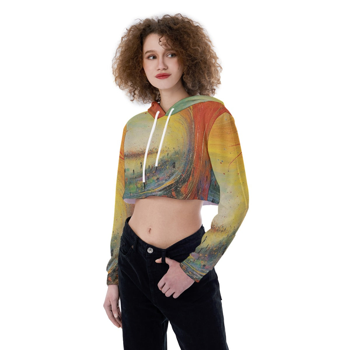 All-Over Print Women's Crop Top Hoodie