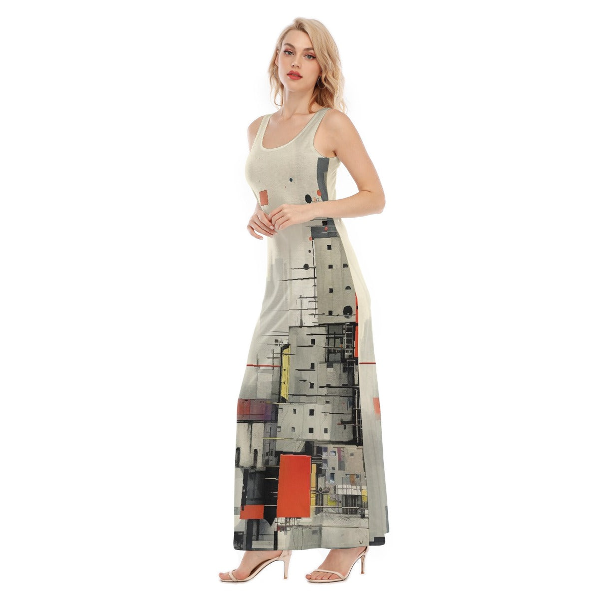 All-Over Print Women's Vest Dress | Length To Ankle