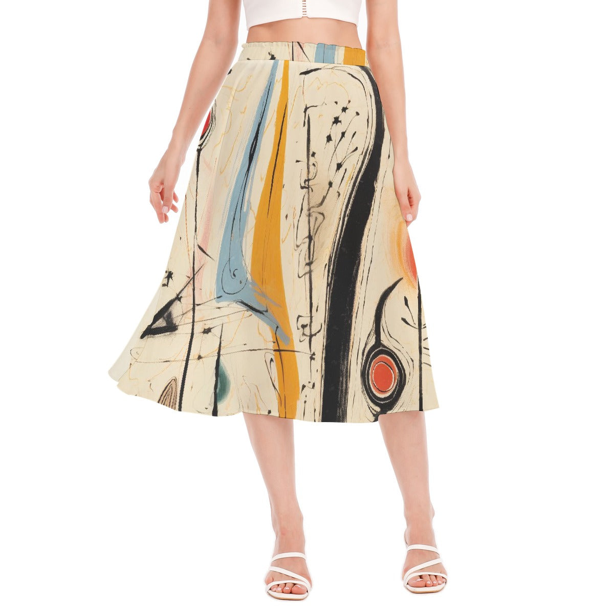 All-Over Print Women's Long Section Chiffon Skirt