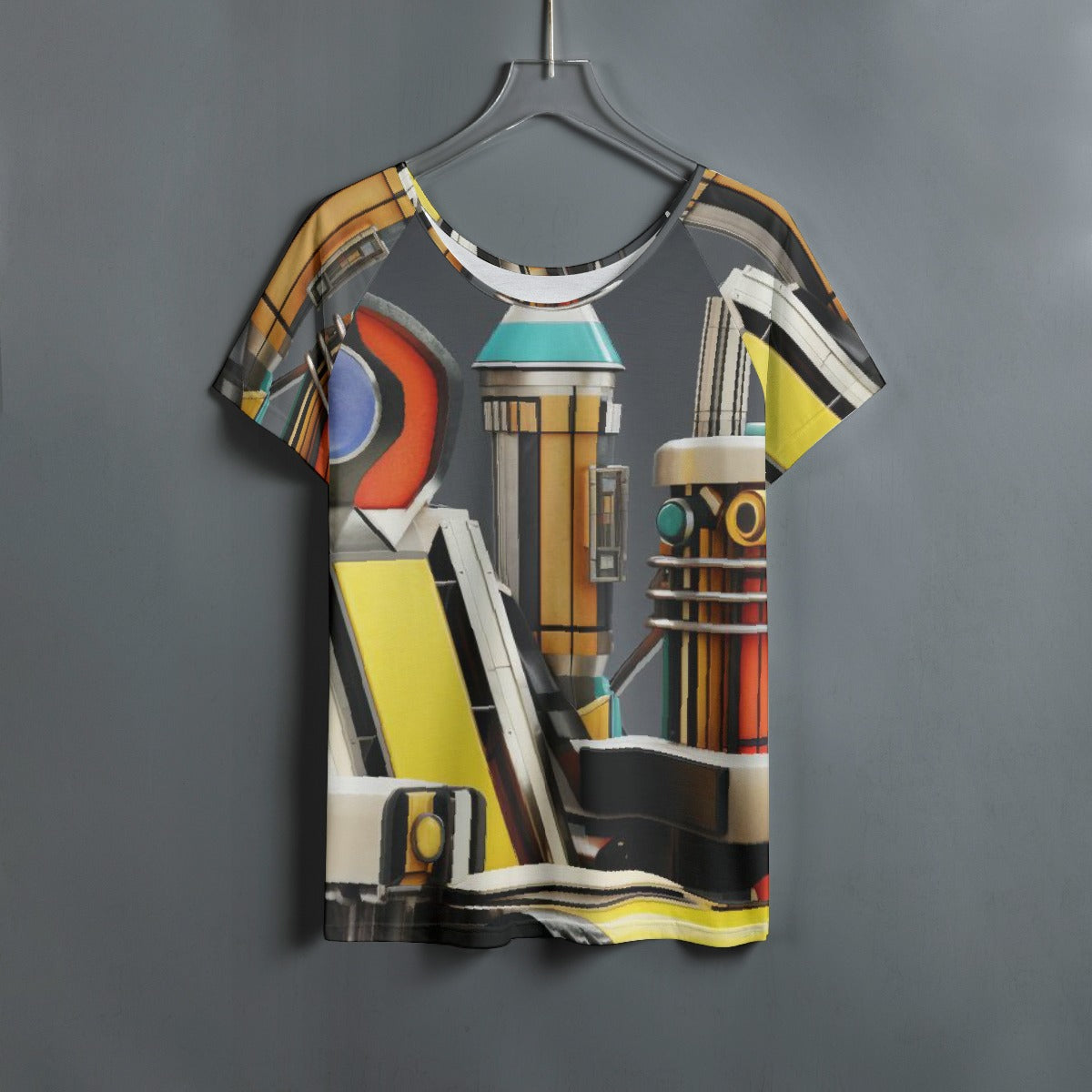 All-Over Print Women's Round Neck T-shirt With Raglan Sleeve