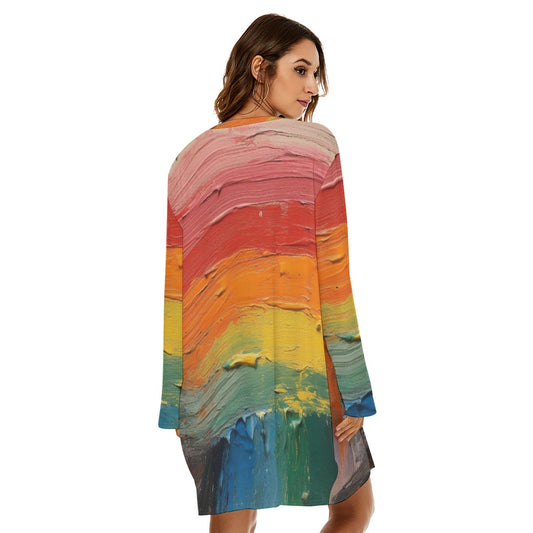 All-Over Print  Women's Loose Crew Neck Dress