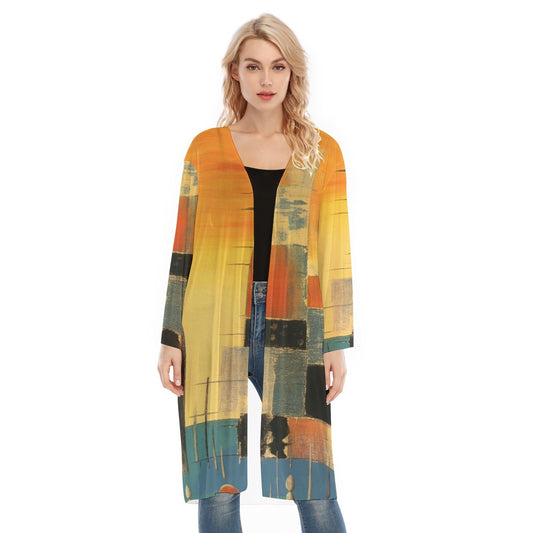 All- Over Print Women's Long Sleeve Mesh Cardigan