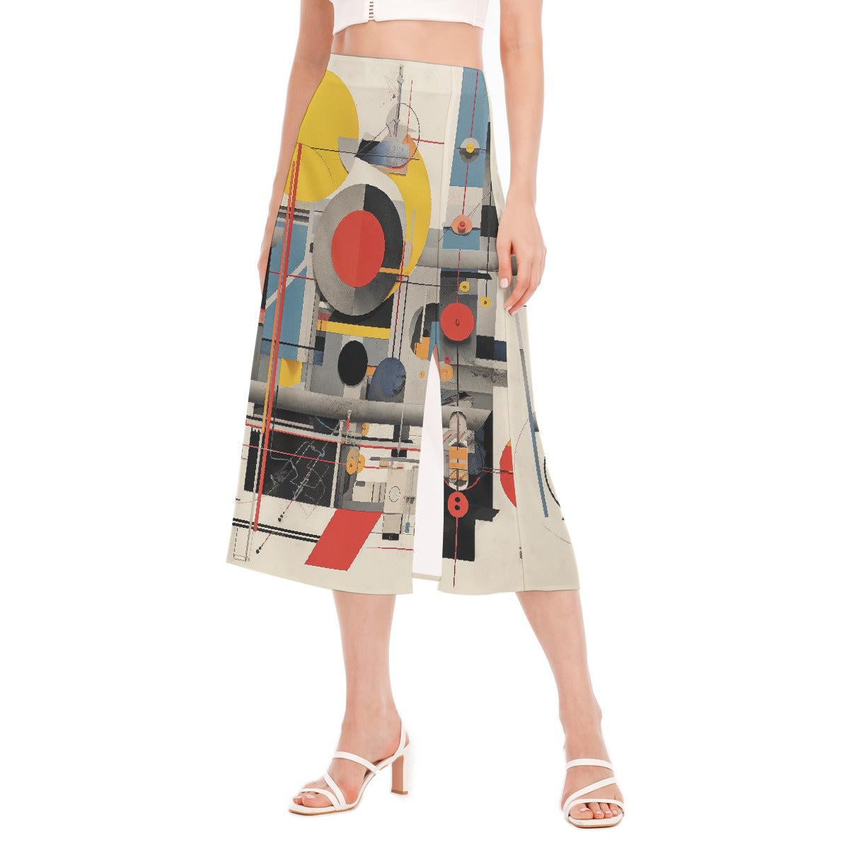 All-Over Print Women's High Slit Long Skirt