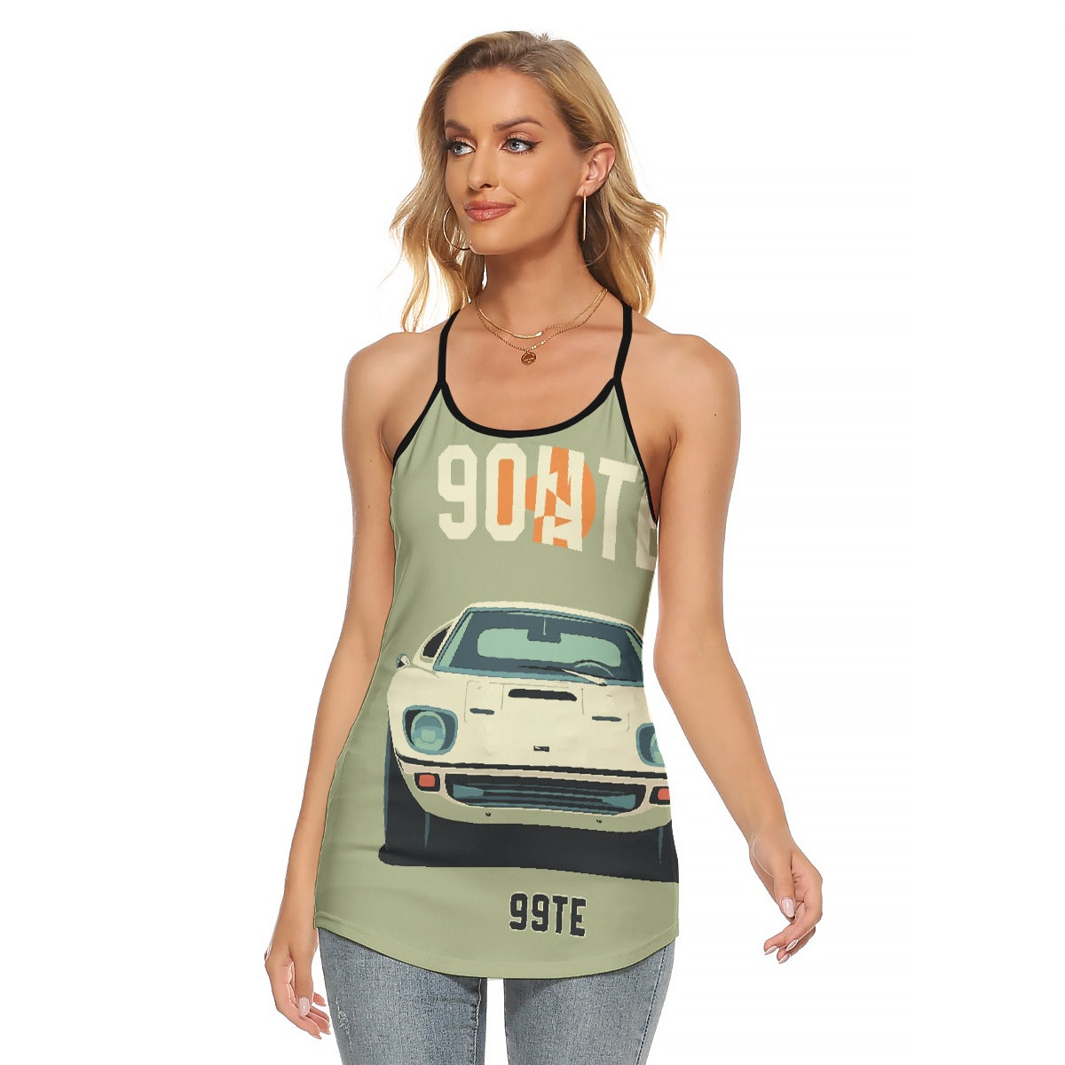 All-Over Print Women's Criss-Cross Open Back Tank Top