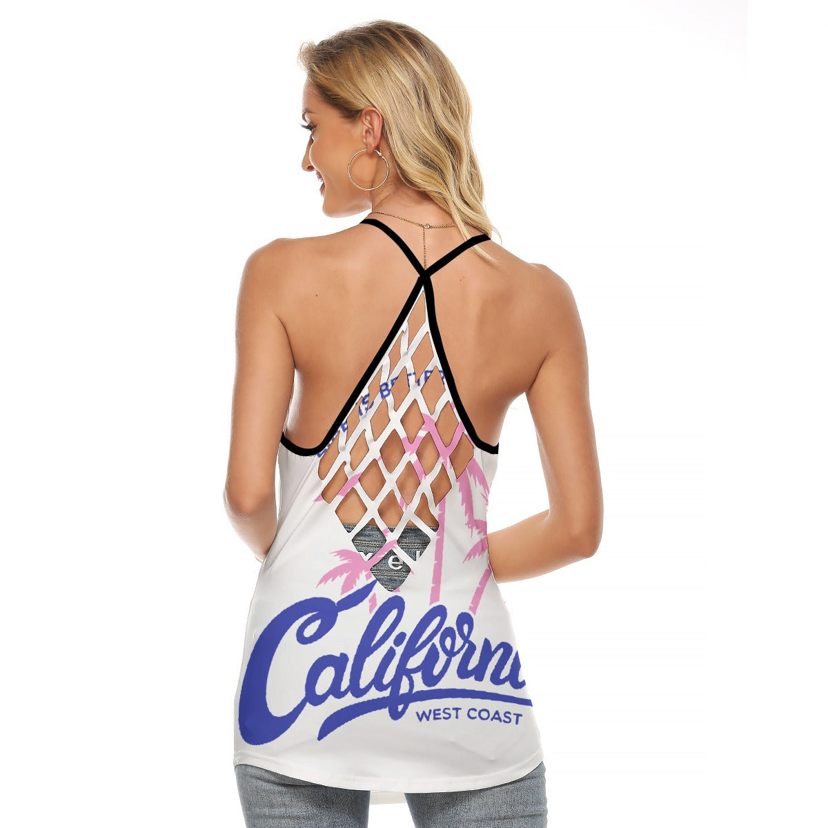 All-Over Print Women's Criss-Cross Open Back Tank Top