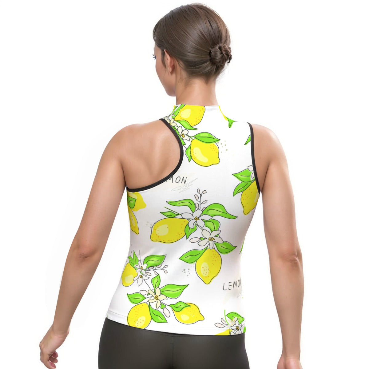 All-Over Print Women's Halter Sleeveless Asymmetrical Tank Top